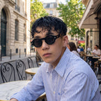 Model wearing Vera sunglasses — Loulou Eyewear