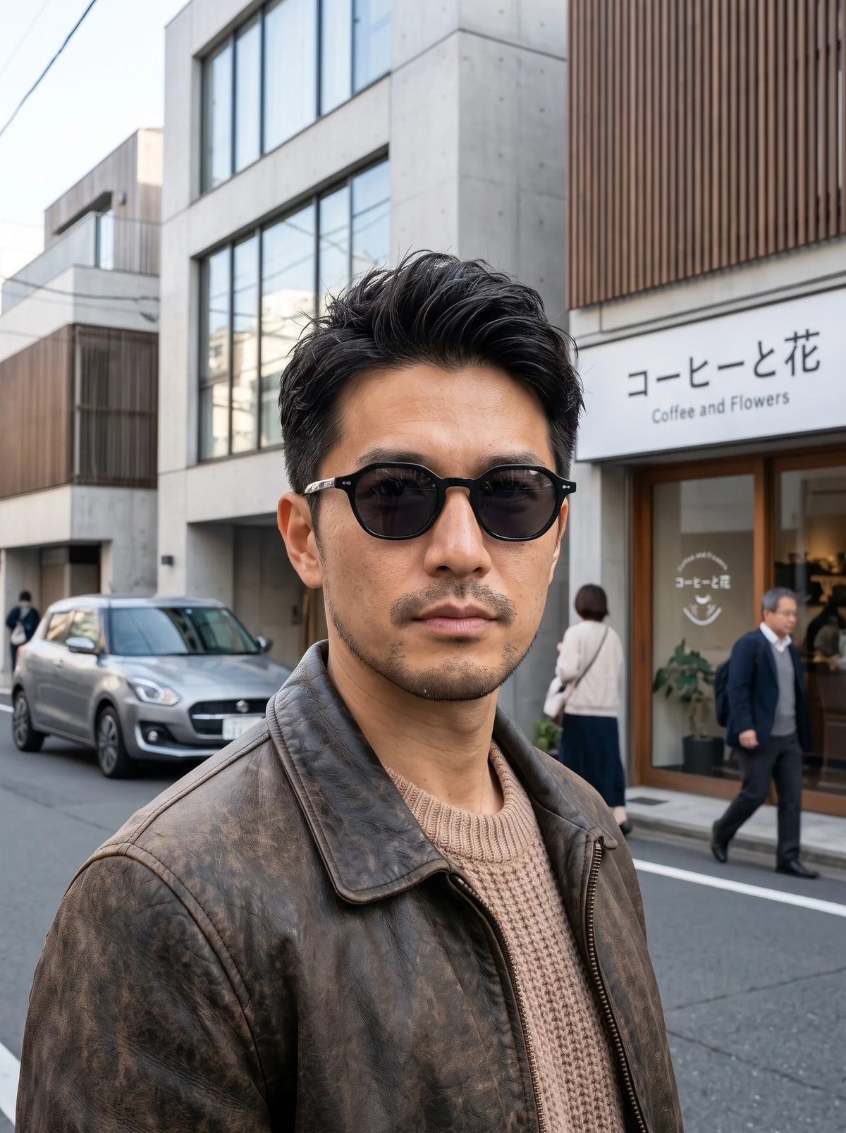 Model wearing Delucca sunglasses — Loulou Eyewear