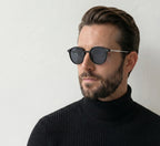 Model wearing Louis round sunglasses — Loulou Eyewear