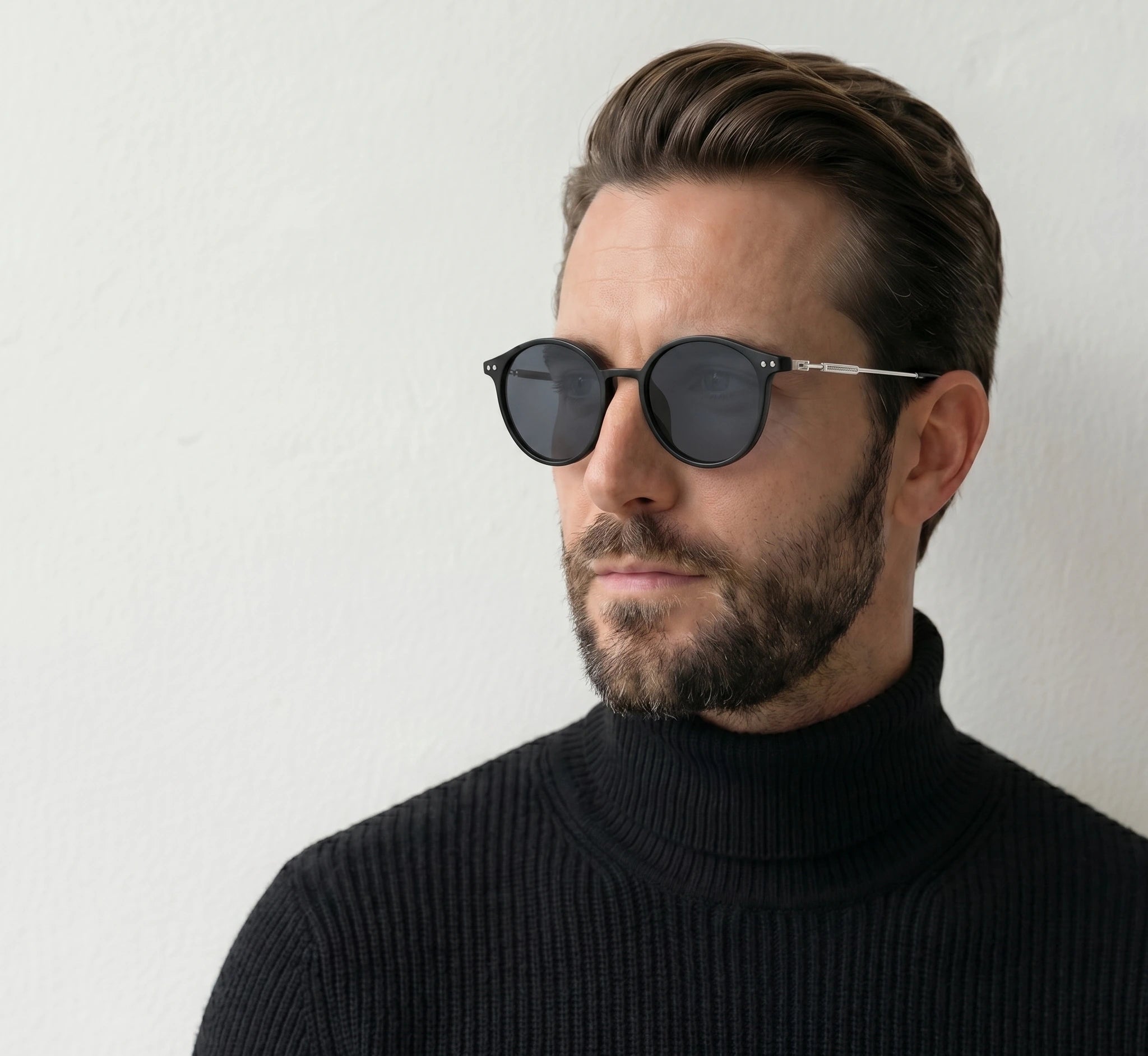 Model wearing Louis round sunglasses — Loulou Eyewear
