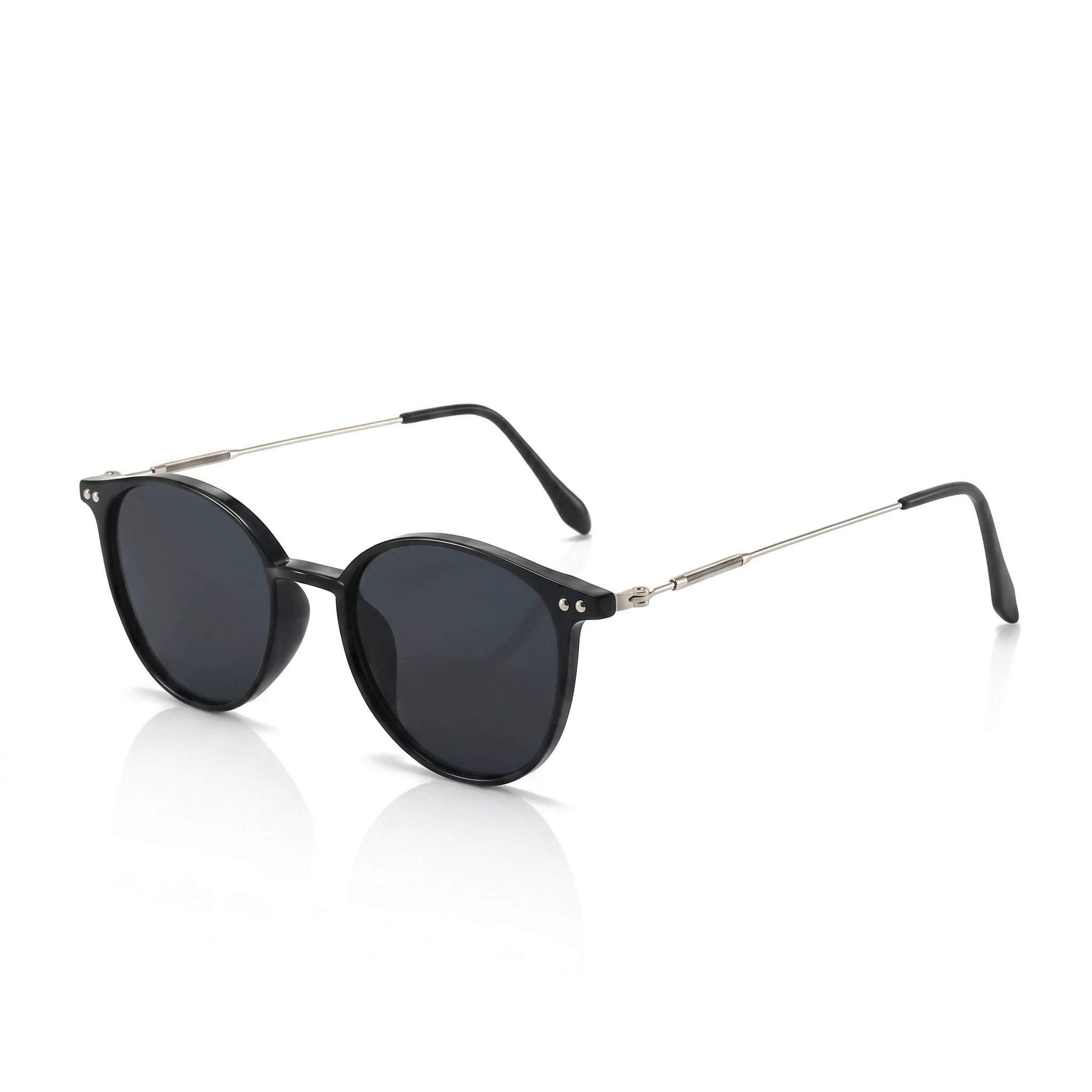 Louis round sunglasses in black — Loulou Eyewear