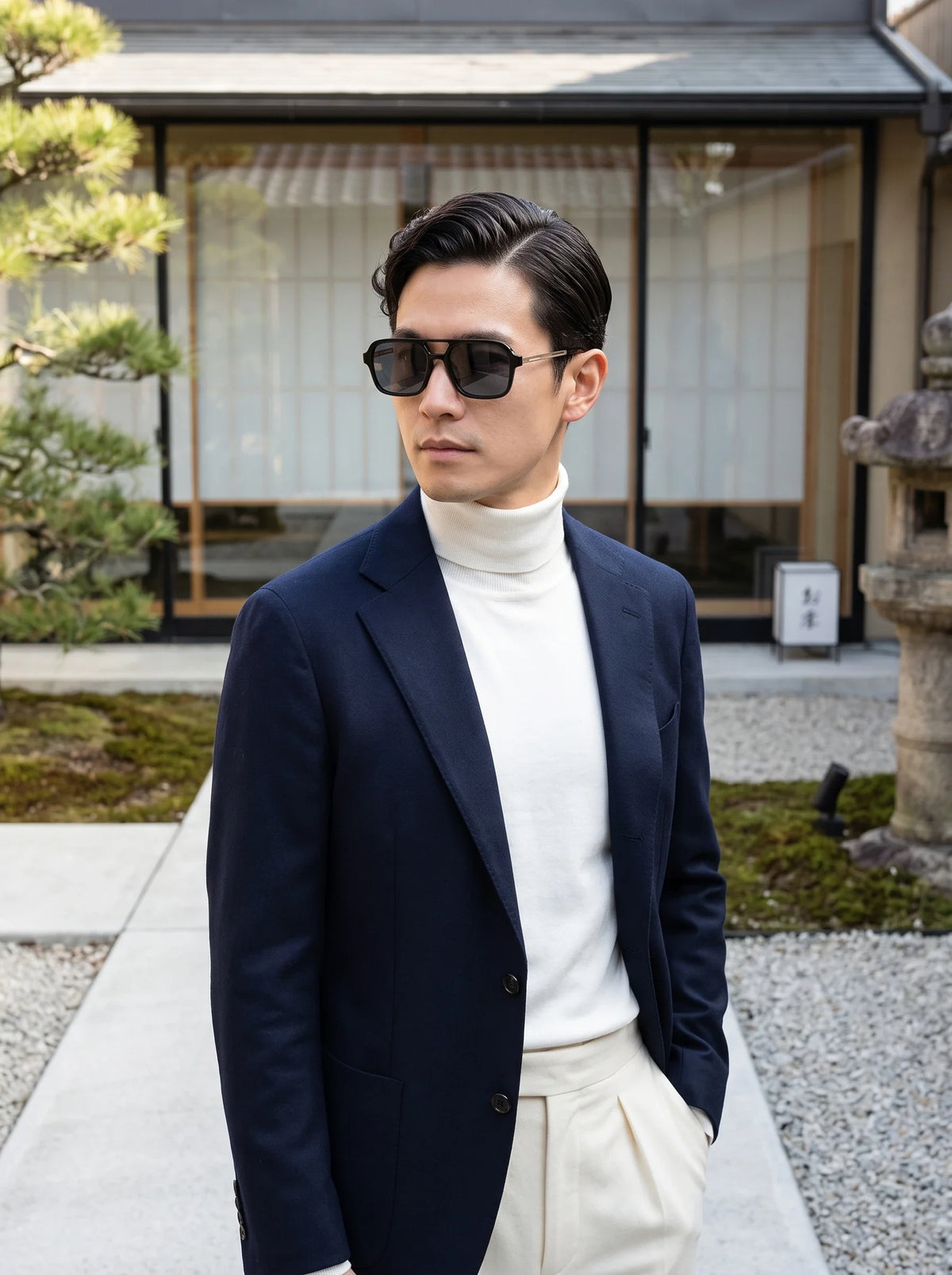 Model wearing Portofino sunglasses — Loulou Eyewear