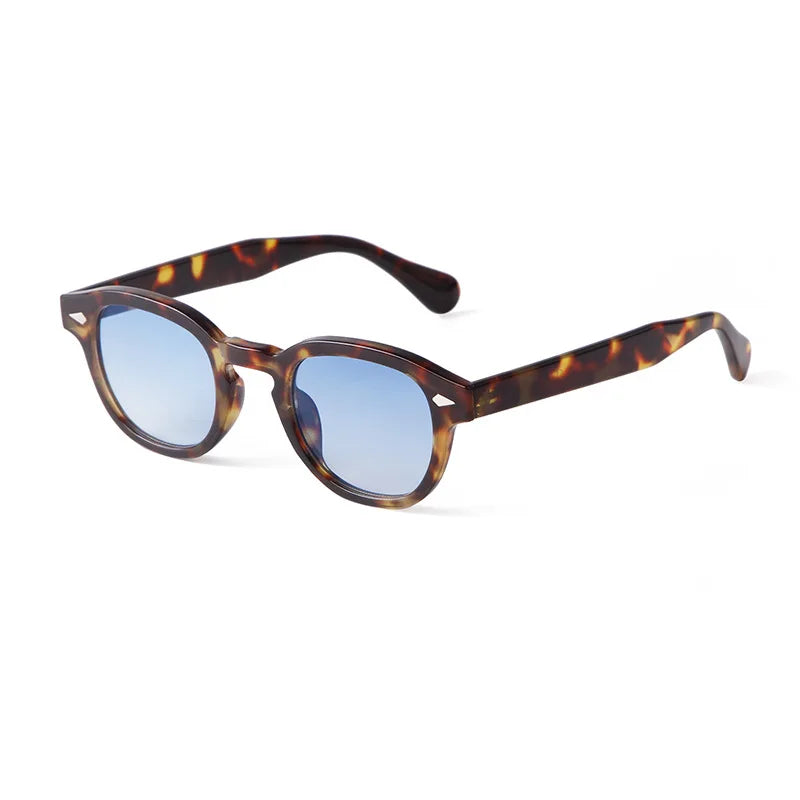 Vintage shell round sunglasses with rivet detail front view — Loulou Eyewear