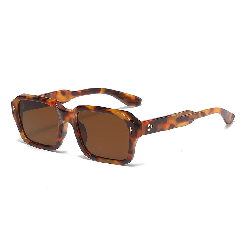 Retro square sunglasses with rivet colour variant 4 — Loulou Eyewear