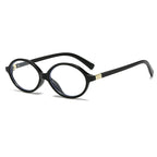 Bella oval glasses in black — Loulou Eyewear