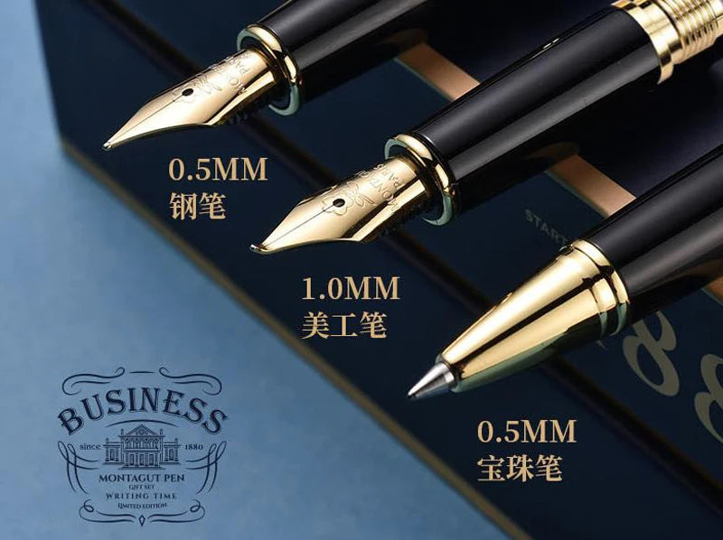 LOULOU Montagut 万年筆&ボールペン 3IN1 ペン先交換式 4色 BUSINESS 1880 ギフトセット
