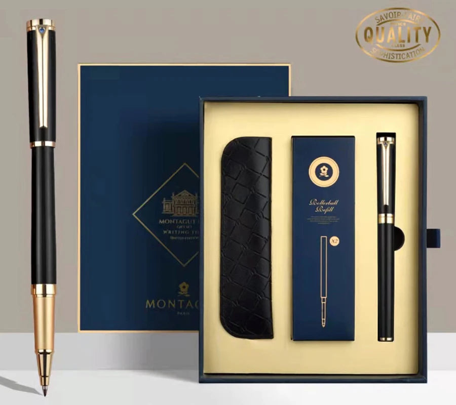 LOULOU Montagut M702 ボールペン 高級ローラーボール 宝石装飾 5色 レザーケース ギフトセット