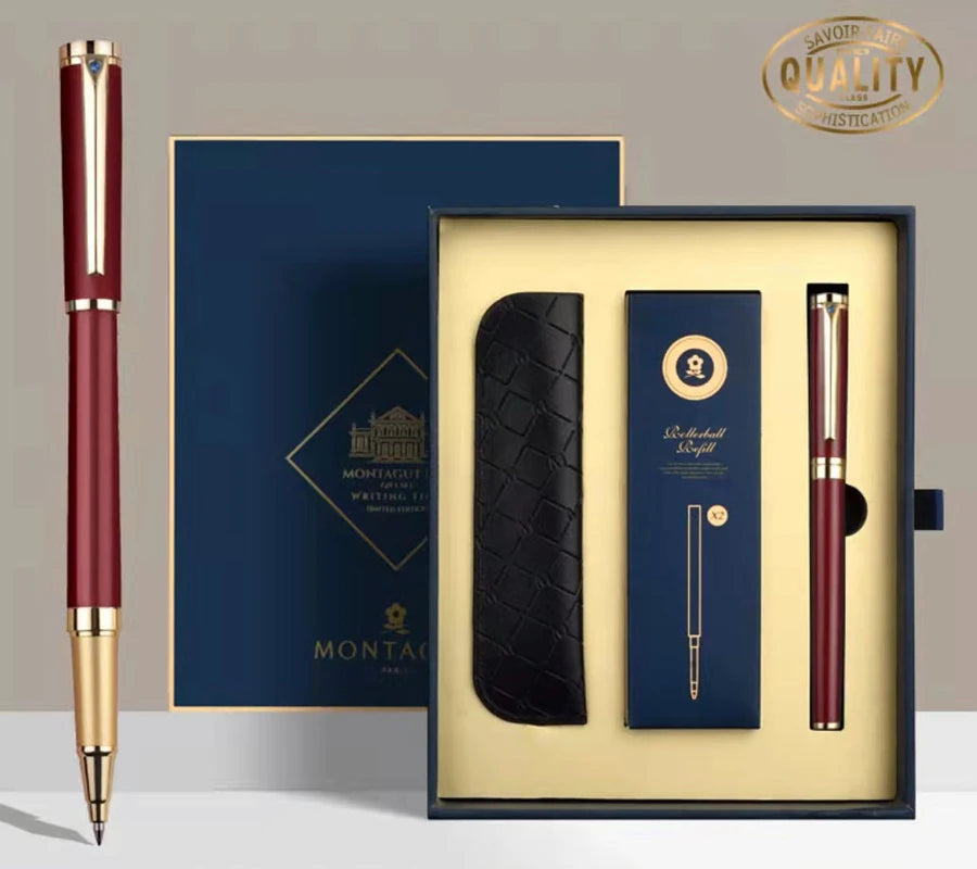 LOULOU Montagut M702 ボールペン 高級ローラーボール 宝石装飾 5色 レザーケース ギフトセット