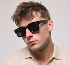 Model wearing Soho sunglasses in black — Loulou Eyewear