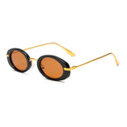 Jasmin oval sunglasses with orange lens — Loulou Eyewear