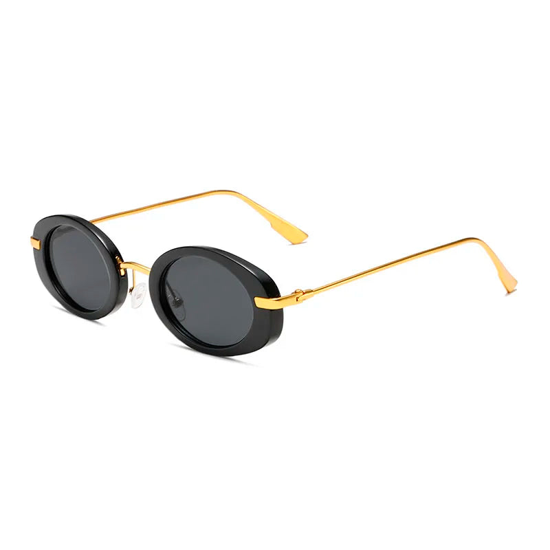 Jasmin oval sunglasses in black — Loulou Eyewear