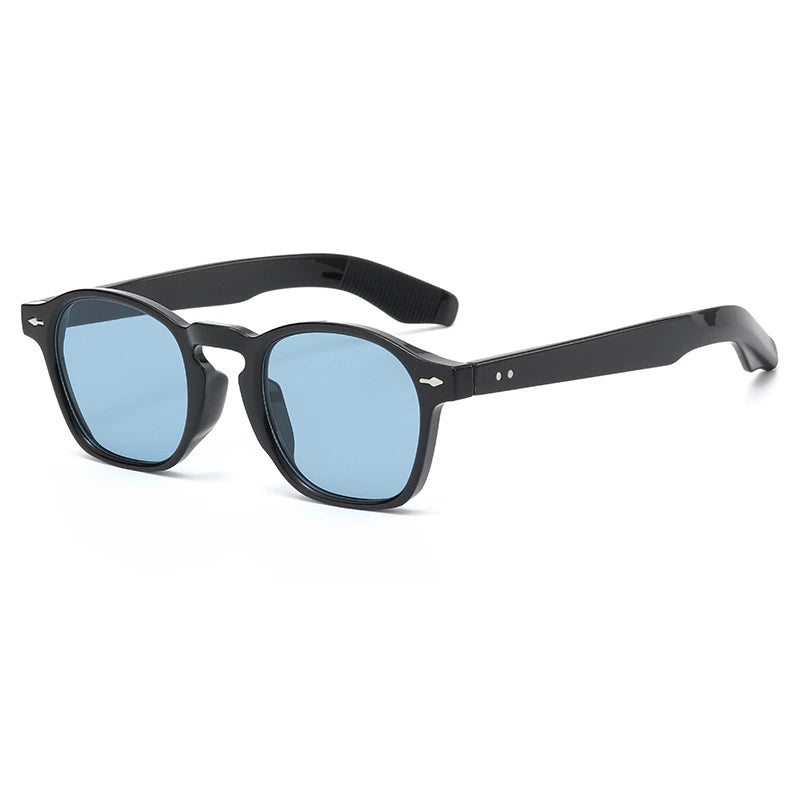 Livo sunglasses in black with blue lens — Loulou Eyewear